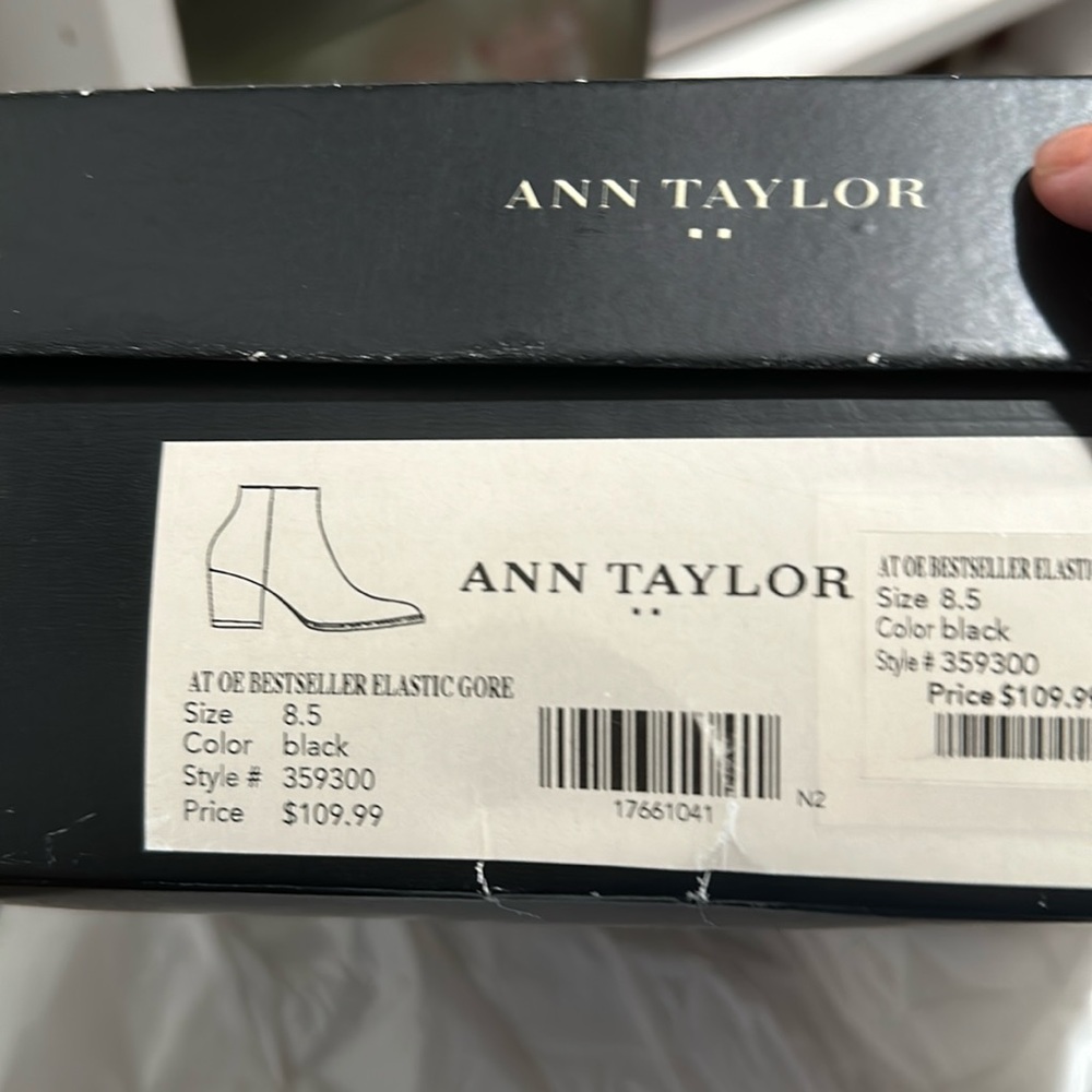 Black Ann Taylor booties.  Used by original order.